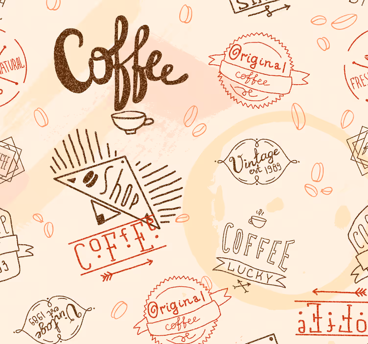 Papier peint cuisine icônes de café - TenStickers