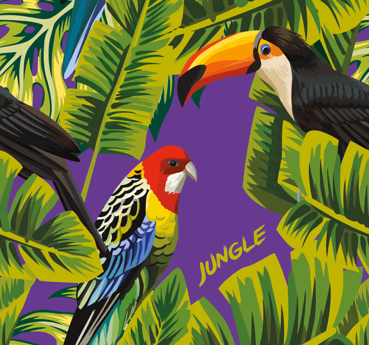 Papier peint perroquet paradis des oiseaux tropicaux - TenStickers