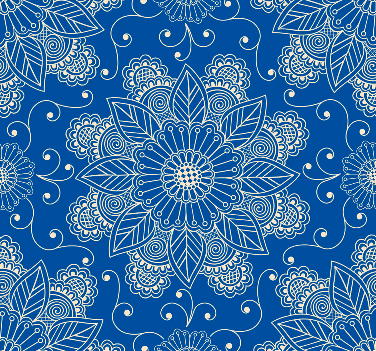 Papier peint fleuri fleurs ornées - TenStickers