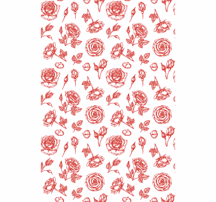 Papier peint floral Élément floral esquissé - TenStickers