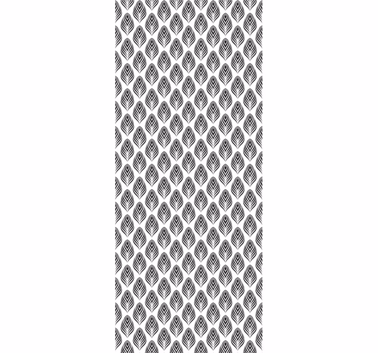 Papier peint chambre Paon noir et blanc - TenStickers