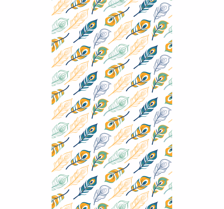 Papier peint chambre Petites plumes de paon - TenStickers