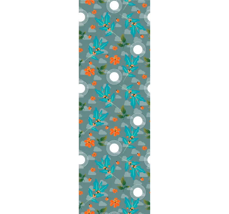 Papier peint salle à manger floral géométrique - TenStickers