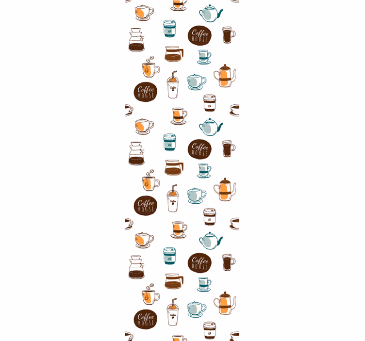 Papier peint cuisine illustration de motif de café - TenStickers