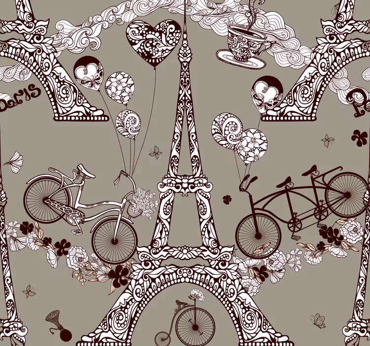 Papier peint pays vignettes parisiennes - TenStickers