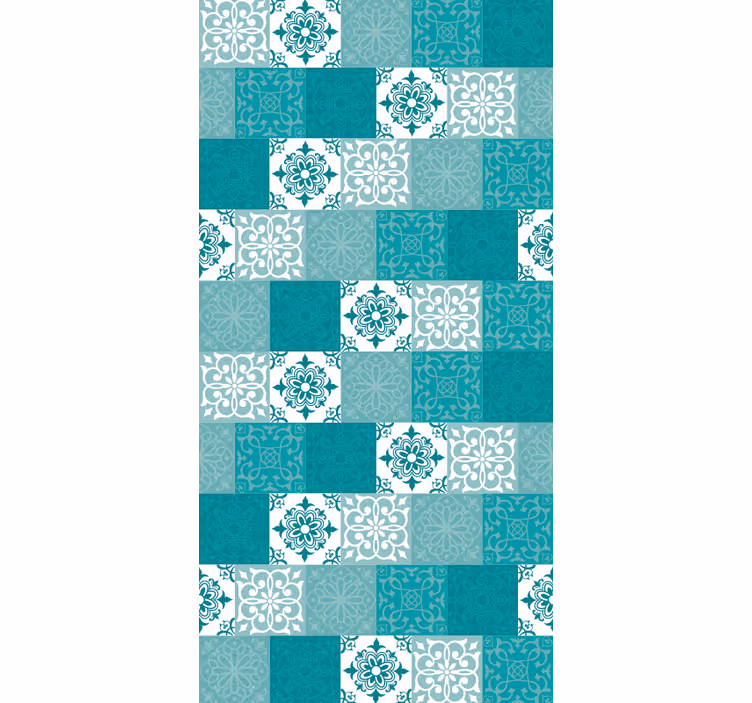Papier peint carrelage Turquoise - TenStickers