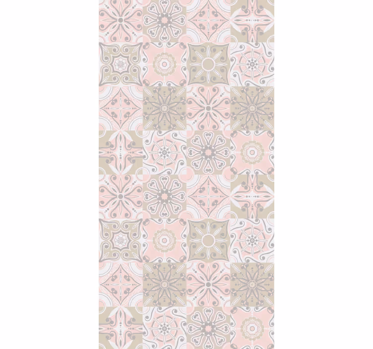 Papier peint carrelage Carrelage rose et gris - TenStickers