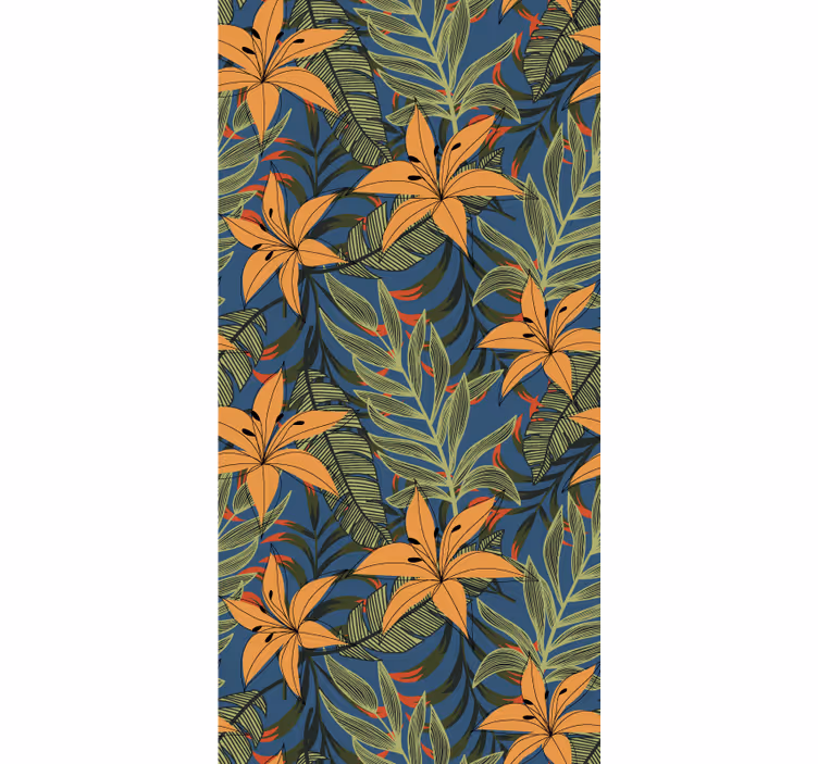 Papier peint floral motif floral exotique - TenStickers