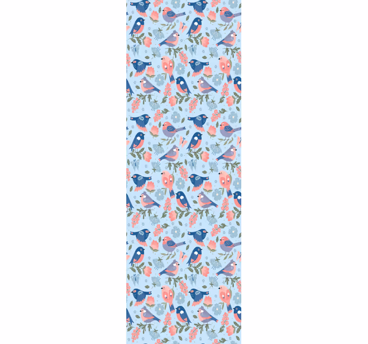 Papier peint oiseaux motif floral - TenStickers