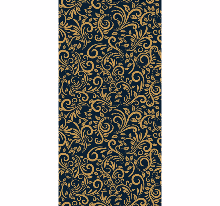 Papier peint fleuri Versace or noir - TenStickers