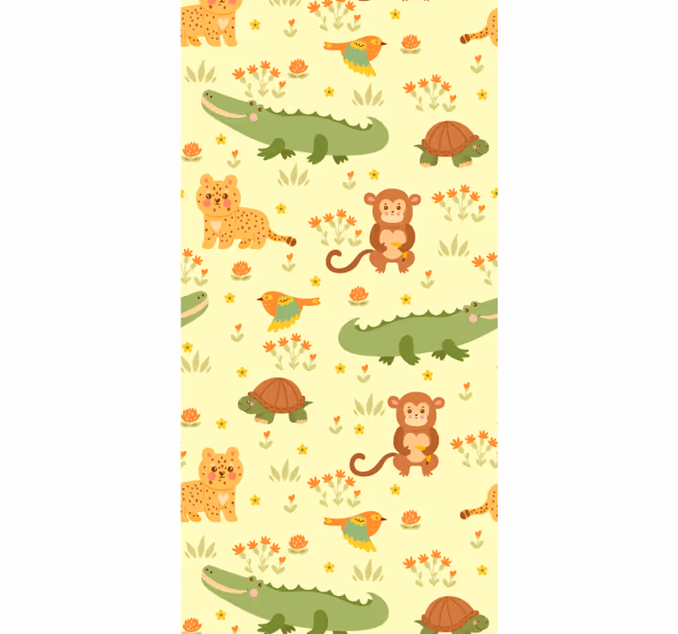 Papier peint animaux motif de la faune de la jungle - TenStickers