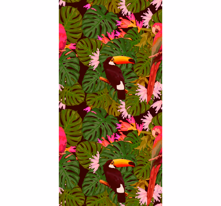 Papier peint jungle motif toucan tropical - TenStickers