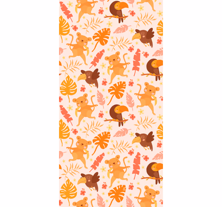 Papier peint animaux faune ludique de la jungle - TenStickers