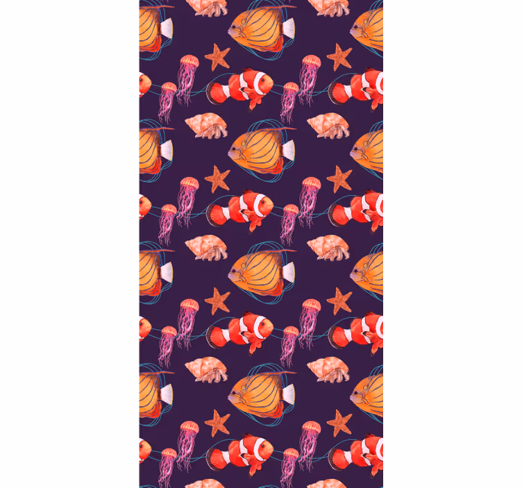 Papier peint poissons ensemble de vie aquatique - TenStickers