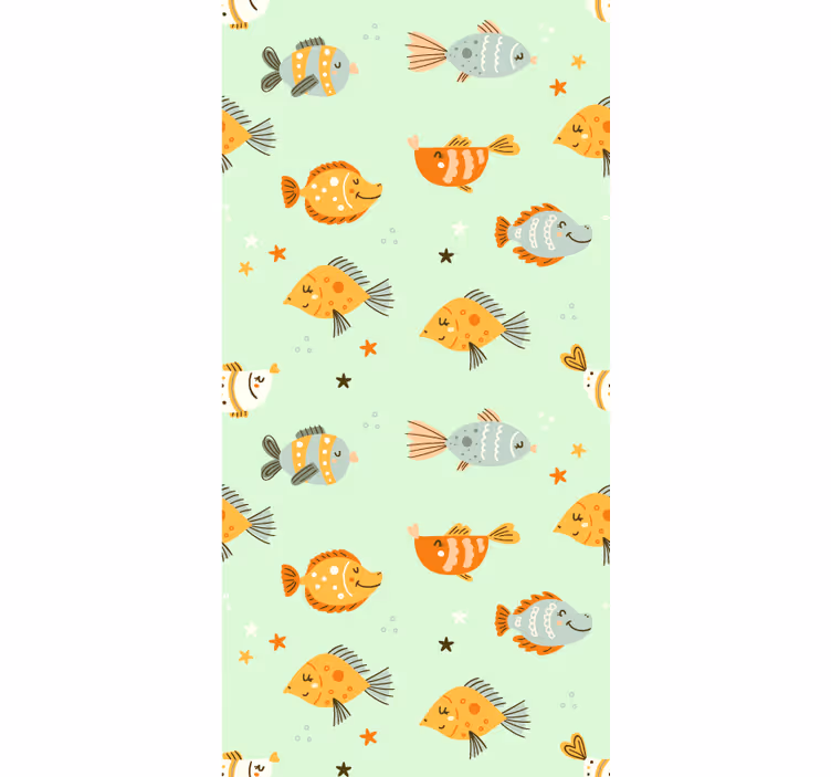 Papier peint poissons modèle d'amis aquatiques - TenStickers