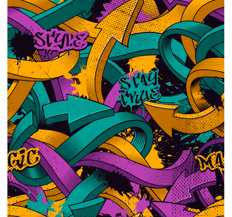 Papier peint art rubans de graffitis - TenStickers