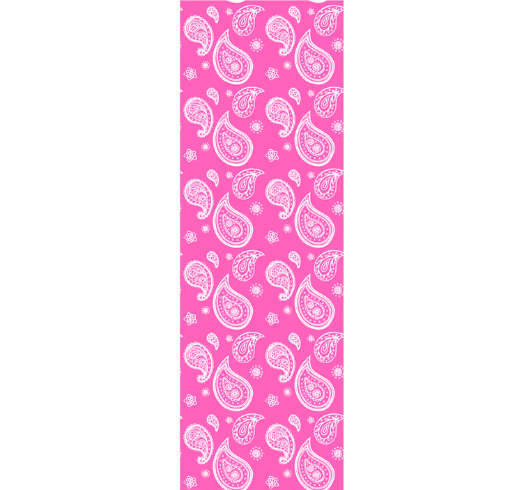 Papier peint fleuri Cachemire rose intense - TenStickers