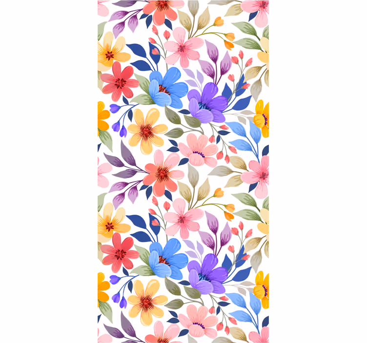 Papier peint fleuri  de fleurs colorées en fleurs - TenStickers