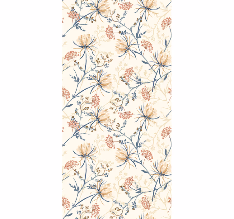 Papier peint fleuri Style vintage floral botanique - TenStickers