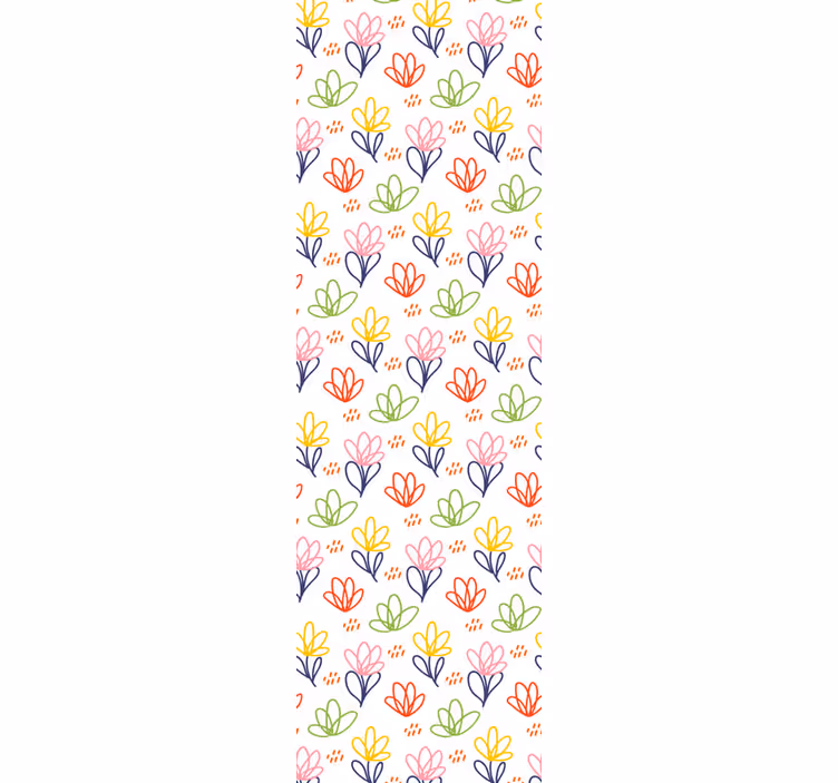 Papier peint floral motif de gribouillage botanique - TenStickers