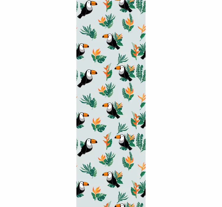 Papier peint nature Palmier tropical lumière avec oiseaux - TenStickers