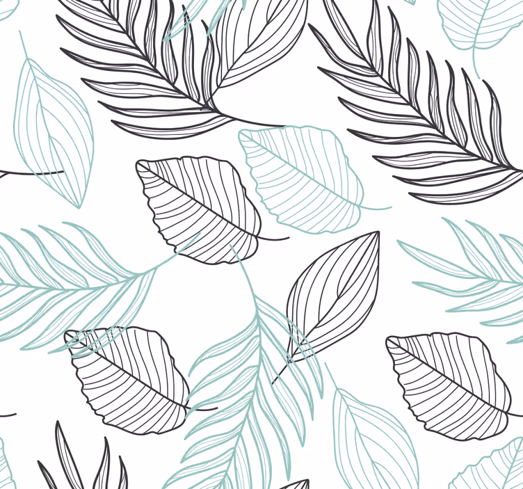 Papier peint nature Feuille moderne à deux tons - TenStickers
