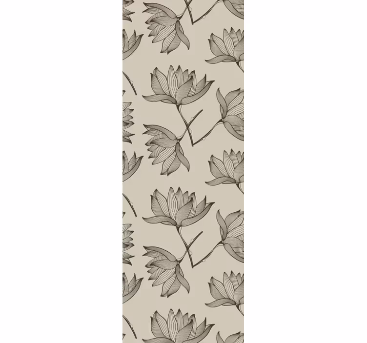 Papier peint fleur Lotus brun - TenStickers