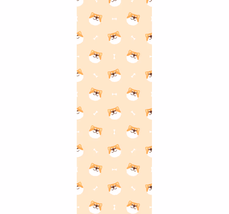 Papier peint moderne Dessin animé mignon de visage de chien - TenStickers