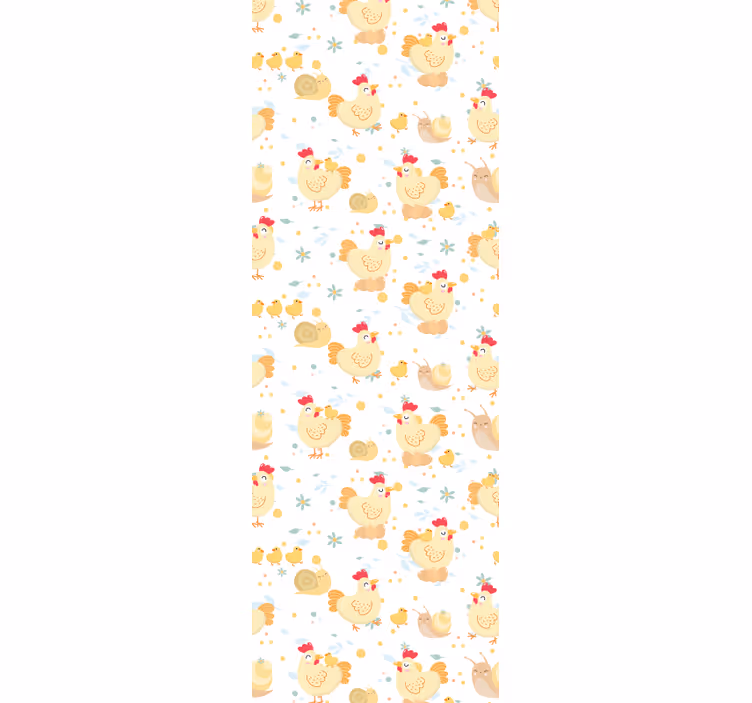 Papier peint dessins de poulets et escargots - TenStickers