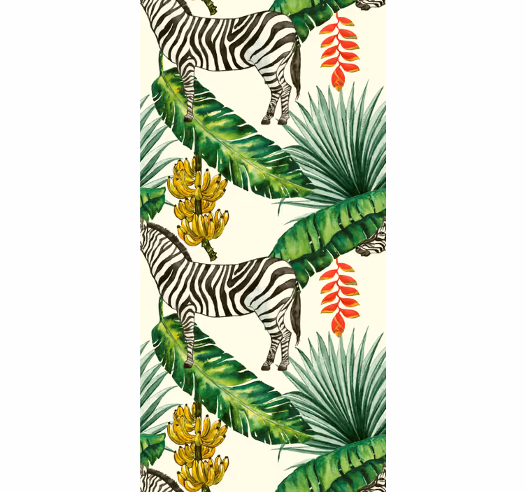 Papier peint animaux imprimé zèbre tropical - TenStickers