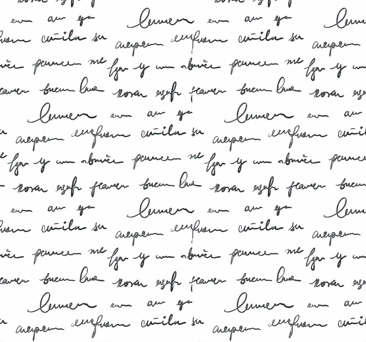 Papier peint moderne écritures noires sur blanc - TenStickers