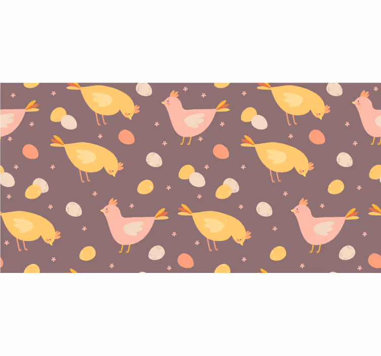 Papier peint animaux motif de poules ludiques - TenStickers