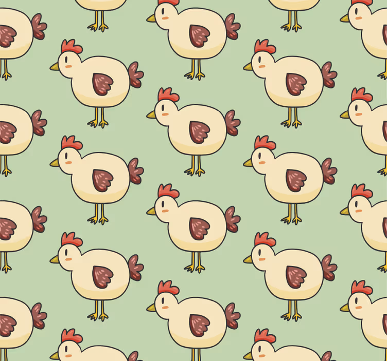 Papier peint animaux motif de poulet - TenStickers