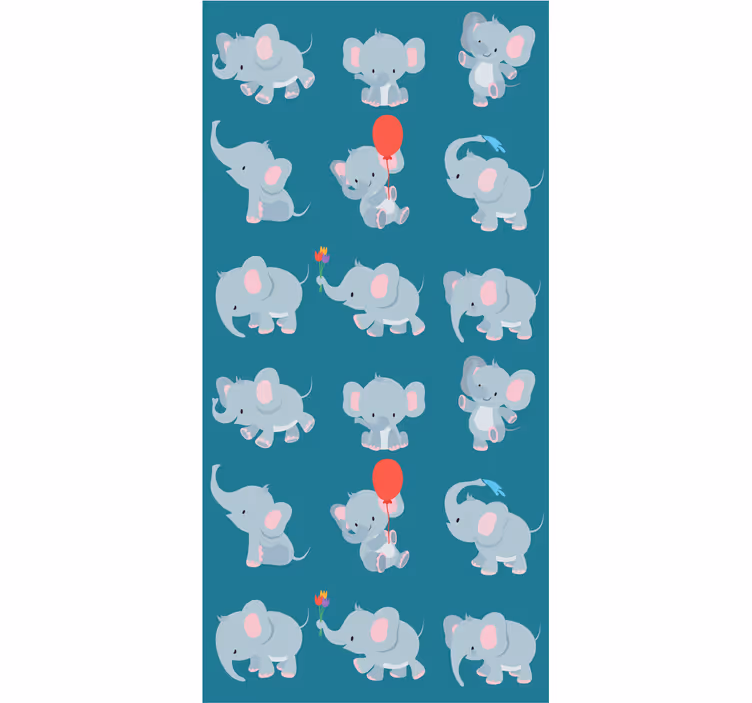 Papier peint enfant éléphant heureux - TenStickers