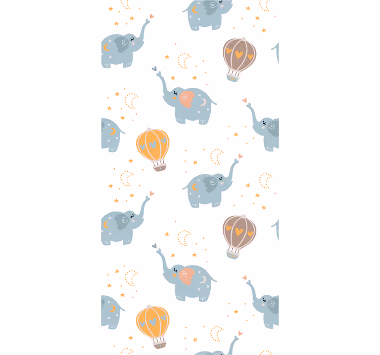 Papier peint chambre bébé danse des ballons d'éléphants - TenStickers