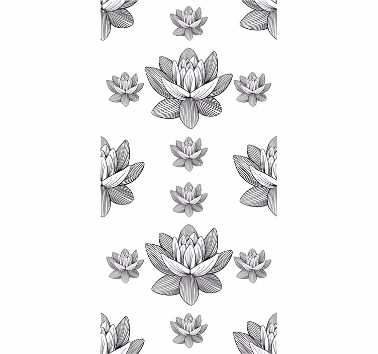Papier peint floral motif de fleur de lotus - TenStickers