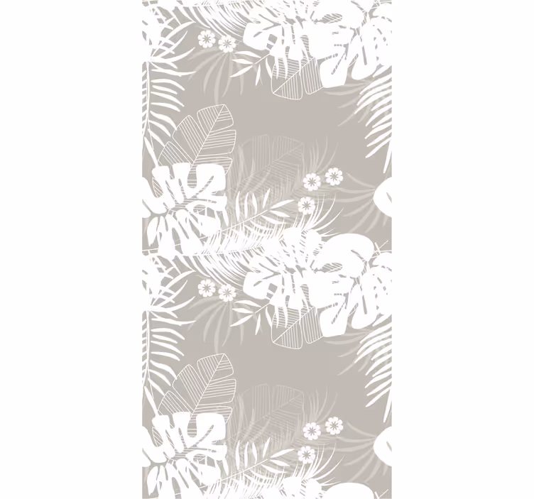 Papier peint nature Feuilles tropicales grises - TenStickers