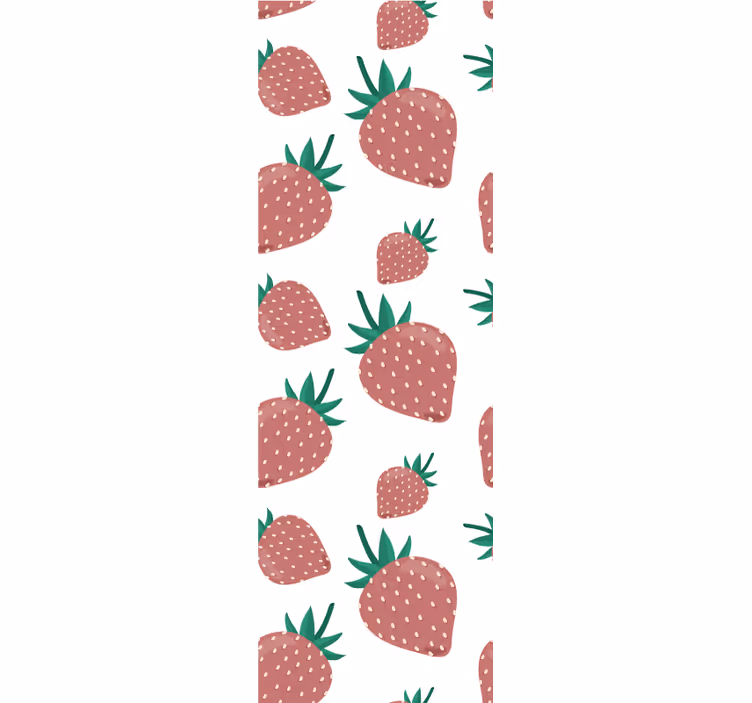 Papier peint cuisine motif fraise - TenStickers