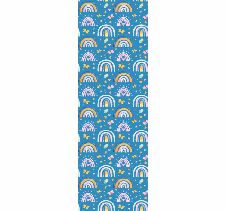 Papier peint chambre enfant motifs arc-en-ciel de papillons - TenStickers