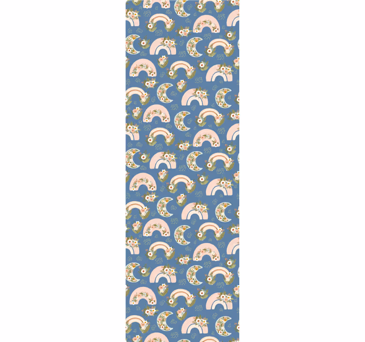Papier peint chambre bébé arcs-en-ciel floraux - TenStickers