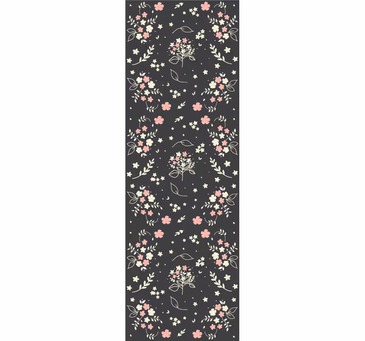 Papier peint fleur Fond gris avec peu de rose - TenStickers