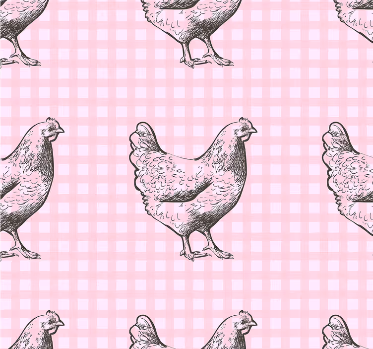 Papier peint cuisine décor à motifs de poule - TenStickers
