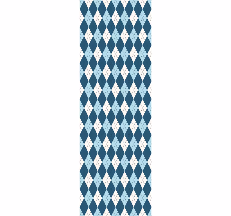 Papier peint salle de bain motif diamants bleus - TenStickers