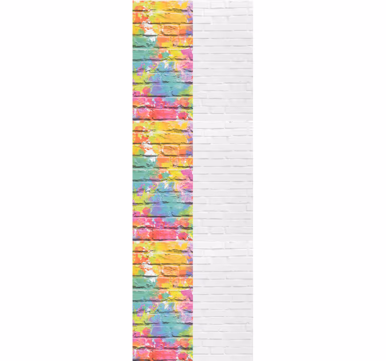 Papier peint briques motifs de carreaux colorés - TenStickers