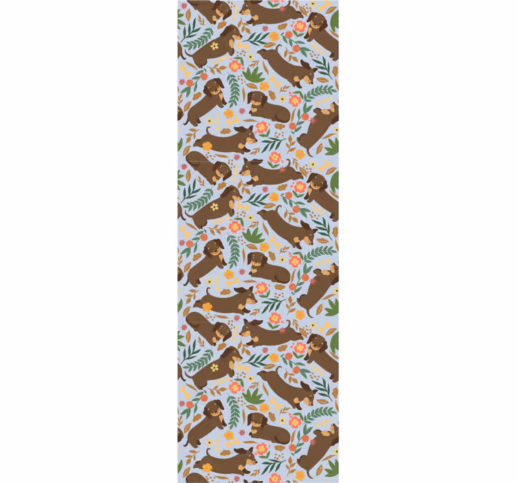 Papier peint nature  teckel et fleurs - TenStickers