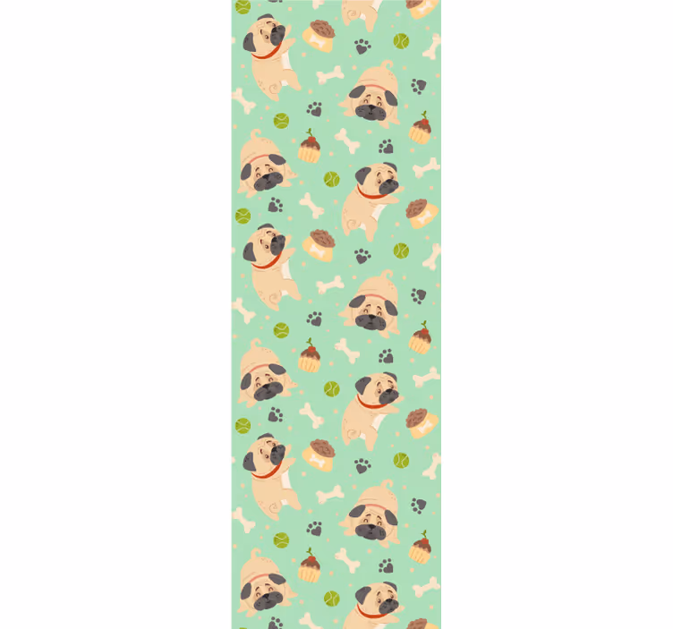 Papier peint chiens jeu de motifs de carlin - TenStickers