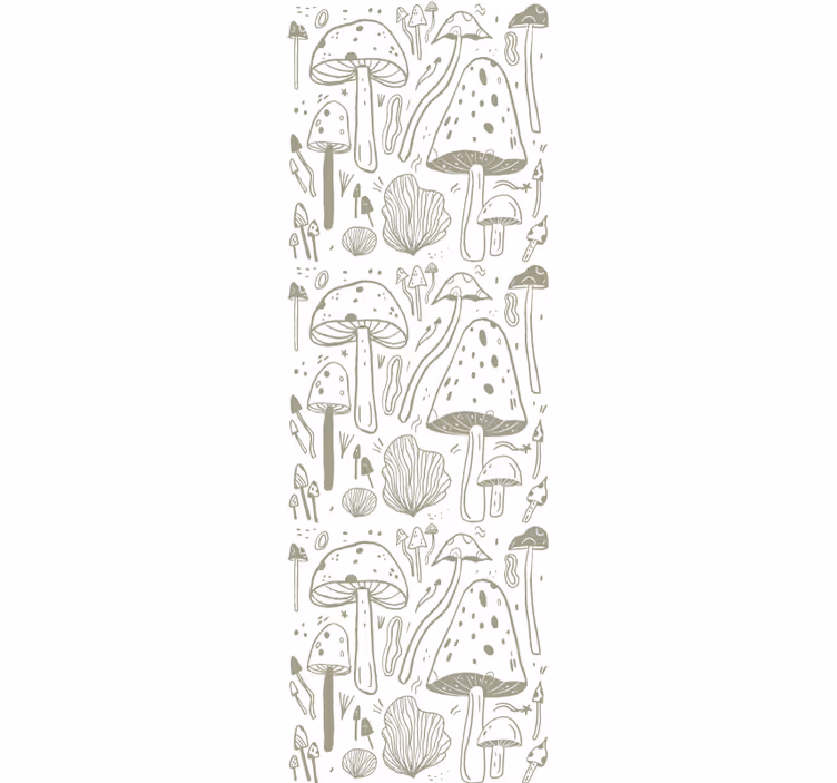 Papier peint fleur  de champignons beige - TenStickers