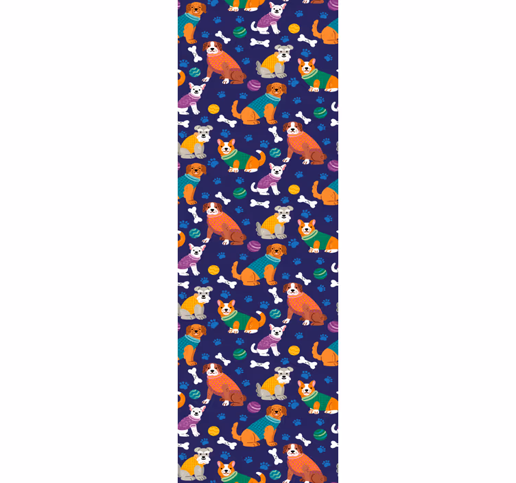 Papier peint animaux motif coloré de chiens - TenStickers