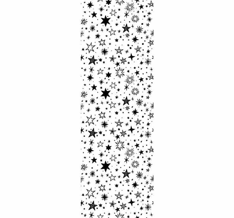 Papier peint étoiles  étoile noire fond blanc - TenStickers