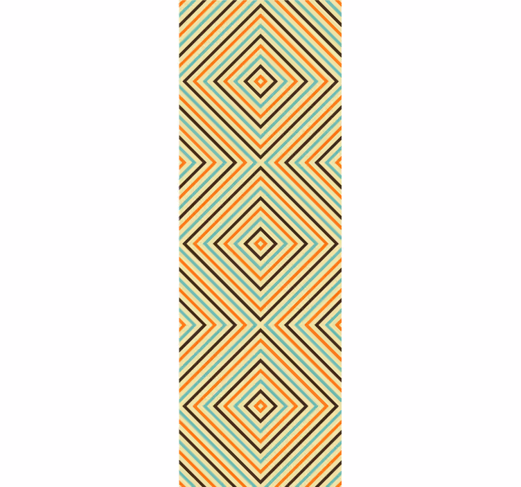 Papier peint rayures  vintage orange et bleu - TenStickers